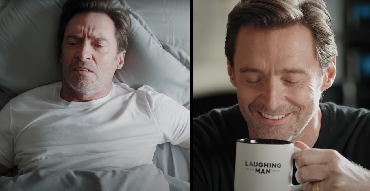 Hugh Jackman in Laughing Man Coffee Commercial w/ Ryan