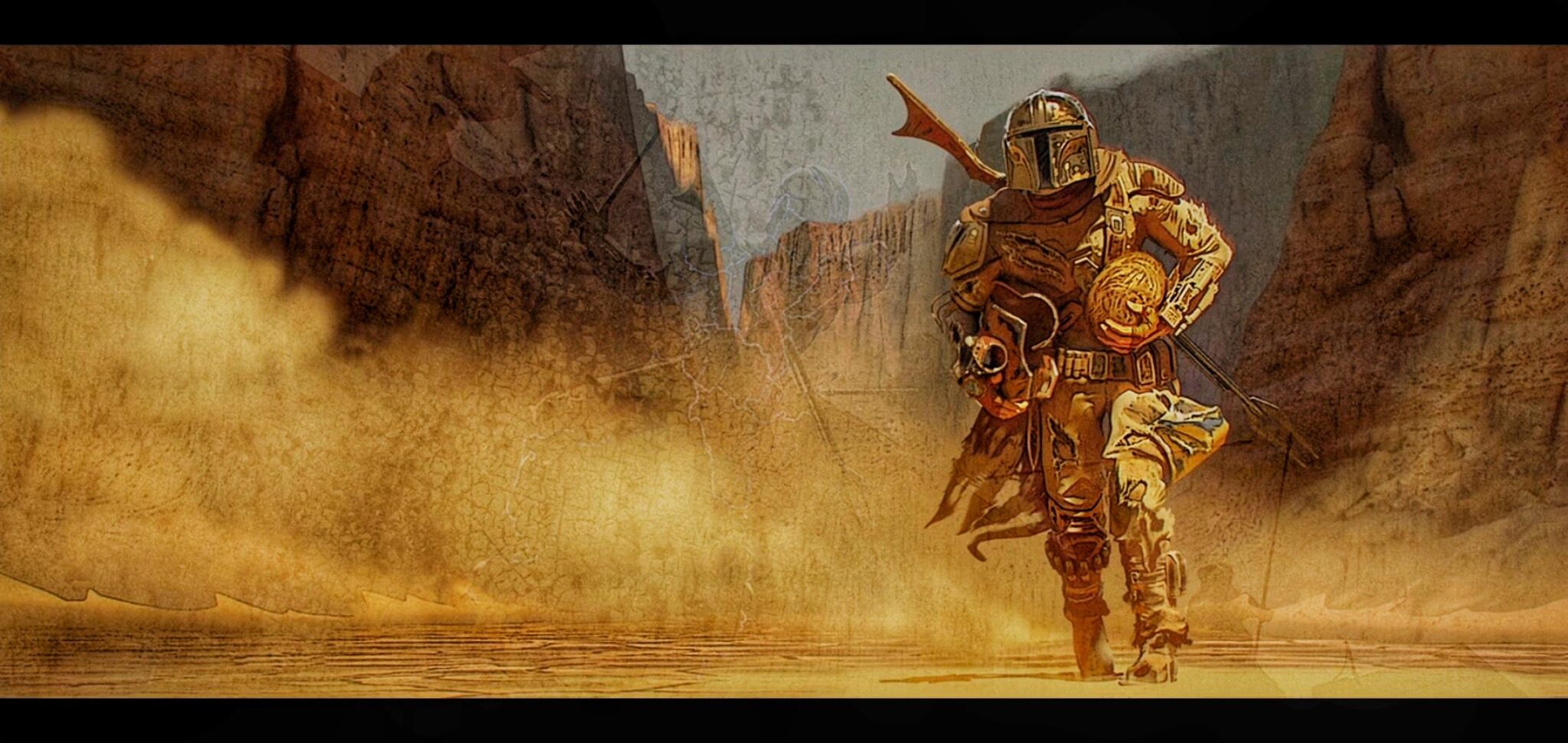 I love the Mandalorian Concept Art in credits - Geeky KOOL